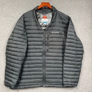 Columbia Omni-Heat Down Puffer Jacket Men’s XXL Black Insulated Winter Coat